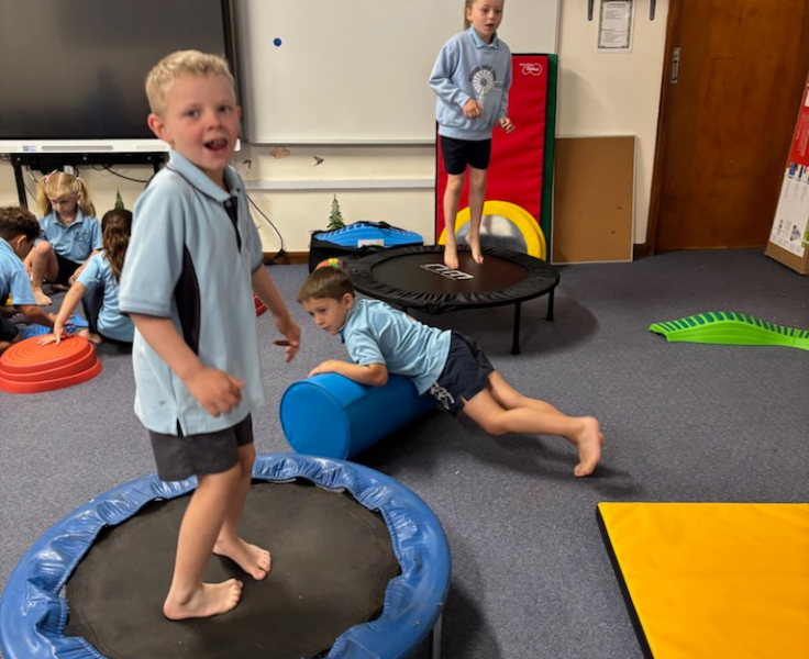 Students using equipment in our Occupational Therapy Room.