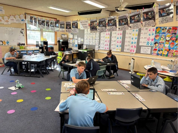 Students stitting the Australian Mathematics competition.